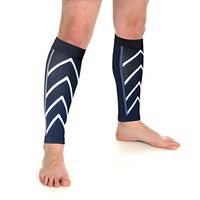 PU Health Meister Graduated 20-25mmhg Compression Running Leg Sleeves for Shin Splints, Black, 16.0 Ounce