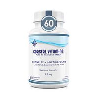 Coastal Vitamins L-Methylfolate 2.5 mg + B Complex Cofactors & Essential Amino Acids - Active Folate, Methylated B12, B6 and Glycine for Brain, Heart & Fetal Health, 60 Count (2 Month Supply)