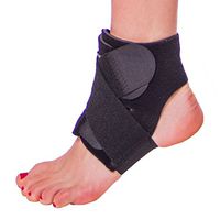 DR FEDOR Nylon Neoprene Washable Stretch Triple Strap Ankle Support Brace - Black