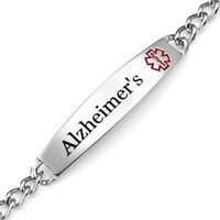 StickyJ USA Stainless Alzheimers Slim Medical Alert Bracelet 8 in