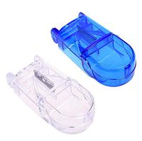 Poll Splitter,Pill Cutter Box,Tablet Cutter,Set of 2£¨one Transparent£¬one Blue)