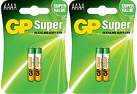My Battery Supplier GP AAAA 4 Pack Fresh Super Alkaline 1.5V Batteries LR61 MN2500 EN96 2x2
