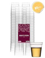 Elite Selection Shot Glasses | 2 Oz. Clear Plastic Disposable Cups | Perfect Party Shot Cups for Shots, Tasting, Sauce, Dips | Pack of 80