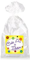 Cute As a Button Party Favor Bags with Ties - 12pack