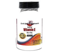 Natural Vitamin E Non-Oily 400IU * 200 Capsules 100% Natural - by EarhNaturalSupplements