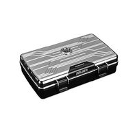 Aishanghuayi Cigar Humidor, Portable Waterproof Humidor, Cigar Cut Set, Cigar Case, Silver/Black,Ideal Gift for Smokers,Anti-Pressure (Color : Gray)