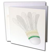 3dRose Big White Badminton Shuttlecock Greeting Cards, 6 x 6 Inches, Set of 6 (gc_41664_1)