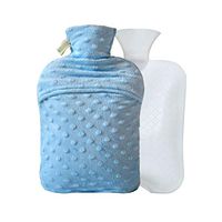 Hot Water Bottle, Water Injection Safety Explosion-Proof No Smell Double-Layer Double Hand Warmer (Color : Blue1-A)