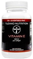 ★ Vitamin E ★ 400 IU per Softgel ★ 100 pcs (3+ Month Supply) of Rapidly Disintegrating Softgel Capsules, Each with 268 mg of Premium Quality Natural D-Alpha Tocopherol, by TUDIMO