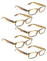 READING GLASSES 5 Pack Spring Hinges Classic Readers (Tortoise, 1.00)