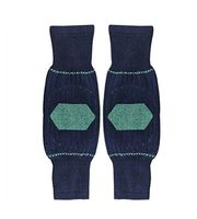 Flyusa Unisex Cotton Warm Knee Brace Pads Winter Cycling Knee Leg Warmers Knee Sleeves for Men Women(Navy Blue and Green)
