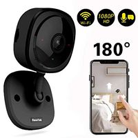 Wireless Security Camera 1080P,180 Degree Panoramic Camera with Motion Detection,Night Vision,Two-Way Audio,Home Security WiFi IP Camera for Office/Baby/Nanny/Pet Monitor (Black-1 Pack)