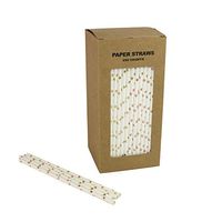 250 Pack Biodegradable Shinny Star Paper Straw for Birthdays, Weddings, Baby Showers,Thanksgiving, Christmas Celebrations and Parties (Gold-Star and Rose-Gold Star)