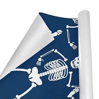 Gift Wrapping Paper Roll Skull Skeleton for Birthday,Holiday,Wedding,Baby Shower Gift Wrap - 3Rolls - 58inch x 23inch Per Roll