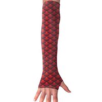 YanHill Cooling Arm Sports Arm Sleeves Red Dragon Scale UV Sun Protection Arm Sleeves with Thumb Holes for Basketball, Football, Baseball, Cycling, Volleyball, Or Other Activities