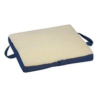 Dmi Reversible Gel Foam Comfort Seat Cushion for Soft and Firm Support on Standard Chairs, Office Chairs and Wheelchairs, Removable Fleece Cover, 16 x 18 x 2 Inches, Cream