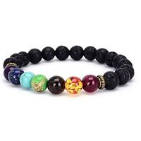 Vitality Extracts - 7 Chakra Lava Stone Diffuser Bracelet - Meditation, grounding, Healing, Genuine Stones, Natural, Essential Oils, self Confidence, Holistic, Aromatherapy