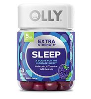 Olly Extra Strength Sleep Gummy! 50 Gummies BlackBerry Mint Flavors! Formulated with Melatonin, L-Theanine & Botanicals! A Boost for The Ultimate Sleep! Choose from 1 Pack, 2 Pack or 3 Pack! (1 Pack)