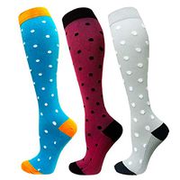 Compression Socks 3 Pairs For Women Men 20-30mmHg-Best Medical, Nursing, Travel & Flight Socks - Running & Fitness Compression Stockings (S/M, Dot Family)