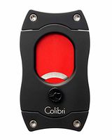 S-Cut Cigar Cutter with Leather Pouch in an Attractive Gift Box Warranty Black Red Blades
