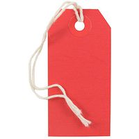 JAM PAPER Gift Tags with String - Small - 3 1/4 x 1 5/8 - Red - 10/Pack