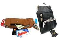 1Pair Leather Cigarette Case (Hard or Soft Pack) with Coin Purse+ Lighter Pocket Black + Lt. Brown