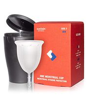 Sustain Natural Reusable Period Cup Kit with Sterilizing Case - Pad and Tampon Alternative - Soft and Flexible Menstrual Cups - Size Two (Large)