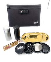 Hide Stash Kit - Large & Small Bag, Pouch, Storage Jar - Sleek & Stylish Storage Solutions for Tobacco, Cigars, Pipe, Herbs, Smoking Accessories - Odorless, Waterproof, Smell-Proof - 6-Piece Bundle