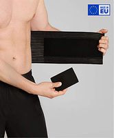 BeFit24® USA - Adaptable Umbilical Hernia Belt for Men and Women - with Moveable and Detachable Silicone Pad for Delicate and Reliable Support - Size 2 - Black