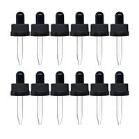 Auvanteo Glass Eye Droppers with Pressure Rotating Child Safety Cover Perfect for Essential Oils, Set of 12, Compatible with doTERRA and Young Living 5ml Bottles