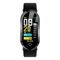 WoCoo Smartwatch for Women Men,Milanese Strap 0.96 inch Touch Screen All-Day Heart Rate and Activity Tracking,Bluetooth,IP68-Waterproof - T1（Black）