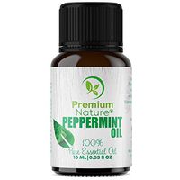 Organic Aromatherapy Peppermint Essential Oil - 100% Pure Essential Oil for Hair, Skin and Diffuser Best Therapeutic Grade Essential Oil (10mL) (Peppermint)