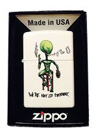 Zippo Custom Lighter -"We're Not So Different" Alien Smoking & Drinking - Gifts for Him, for Her, for Boys, for Girls, for Husband, for Wife, for Them, for Men, for Women,