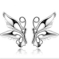 Plated Earrings Butterfly 1 Pair Butterfly Earrings Jewelry Silver Plated