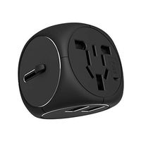 Smallest Travel Adapter, Universal Power Adapter, Lightest All in One International Power Adapter in the World 2 Quick Charge USB 3.0 Ports UK, EU, AU, US.Over 250 Countries (black)