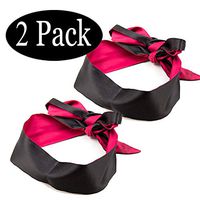 [2 Pack]Satin Blindfold,Sleep Masks with[Soft][Comfortable][59 inch][Rose red],Eye Mask for Game Play,Cover Eye,Lover,Costume.