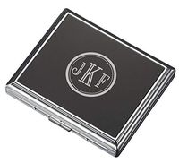 Personalized Visol Chrome Plated Double Sided Travel Cigarette Case with Free Laser Engraving (Roman Monogram)