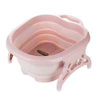 YLYWCG Foldable Foot Spa Massager Foot Massager Roller Soothing Vibration Massage Thick and Sturdy Plastic Foot Basin Detox and Massage Travel (Color : Pink)