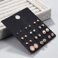 12 Pairs Elegant Rhinestone Crystal Pearl Earrings Set Women Ear Stud Jewelry Best Accessory Good Jewerly Stylish Design Womens Designer Pendant Girls Bangle