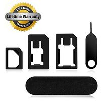 Sim Card Adapter, Aerb 5in1 Nano Micro Sim Card Adapter Kit with Sander Bar and Tray Open Needle