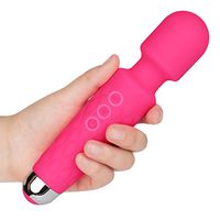 Cordless Wand Massager, Personal Vibrate Handheld Powerful Mini Massager with 20 Magic Vibration Patterns, USB Rechargeable Waterproof Travel Massage for Neck Back Foot Full Body
