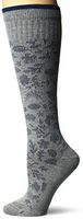 Dr. Scholl's Women's Travel Knee High Socks with Graduated Compression, Gray Paisely, Shoe Size: 4-10
