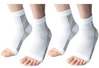 Plantar Fasciitis Socks, 2 Pairs of Male Female Compression Foot Covers, Ankle Support or Plantar Support, Quickly Relieve Pain, Relieve Swelling, and Heel All-Weather Treatment. (White, L/XL)