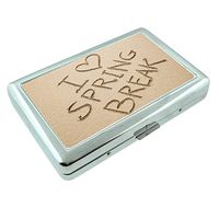 Spring Break Party Time S9 Silver Cigarette Case Metal Wallet Id Holder King & 100's 4" X 2.75" RFID Protection