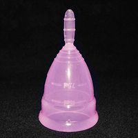 LWWOZL Menstrual Cup | Reusable Period Cup Soft Silicone Non-Slip Handle Menstrual Cups | Heavy Flow | Large Size (Color : Pink)
