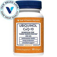 The Vitamin Shoppe Ubiquinol CoQ10 200mg Beneficial for Those Taking Statins – Supports Heart Cellular Health and Healthy Energy Production, Essential Antioxidant – Once Daily (30 Softgels)