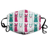 Fashion Earloop Mouth Ma.SKS, Dustproof Smog Face and Nose Cover with Adjustable Elastic Strap - Windproof Cute Funny Sunglassess Llama Pink Green Half Face Mouth Ma.sk