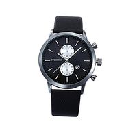 Clearance! Charberry Mens Swiss Five-Pin Watch Casual Waterproof Date Leather Military Gift Watch (C)