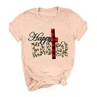 Eoeth Happy Easter!Pullover for Women Summer Letter Print Short Sleeved Top Casual Loose T-Shirts Blouse Tee Shirts