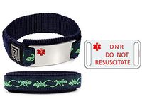 DO NOT RESUSCITATE and DNR Medical ID Alert Bracelet with Lizard Wrist Band.